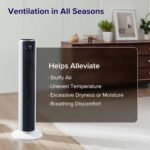 LEVOIT Tower Fan for Bedroom, Standing Fan with 28dB Quiet for Sleep, Remoter, 12H Timer, 25ft/s Velocity, 5 Speeds, 4 Modes, 90° Oscillation for Home, Office, Indoor, Bladeless 36 inch, White - Image 9