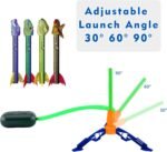 Dinosaur Toy Rocket Launcher for Kids - Launch Up to 100 Ft, 4 Rockets, Outdoor Outside Toys for Kids, Dinosaur Toys, Birthday Gifts for 3 4 5 6 7 8-12 Year Old Boys Girls - Image 4
