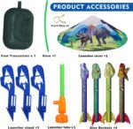 Dinosaur Toy Rocket Launcher for Kids - Launch Up to 100 Ft, 4 Rockets, Outdoor Outside Toys for Kids, Dinosaur Toys, Birthday Gifts for 3 4 5 6 7 8-12 Year Old Boys Girls - Image 5