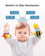 Infinno Baby Wrist Rattle Socks and Foot Finder Set, Perfect Baby Toys for 0-12 Months Newborn Boys and Girls As Shower Gifts, Garden Bug Series - Image 5