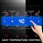 24 Bottle Mini Fridge, Small Freestanding Wine Cooler Refrigerator for Red and White with 40-66F Digital Temperature Control Glass Door - Image 4