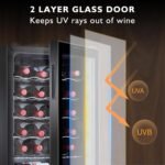 24 Bottle Mini Fridge, Small Freestanding Wine Cooler Refrigerator for Red and White with 40-66F Digital Temperature Control Glass Door - Image 5