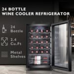 24 Bottle Mini Fridge, Small Freestanding Wine Cooler Refrigerator for Red and White with 40-66F Digital Temperature Control Glass Door - Image 6