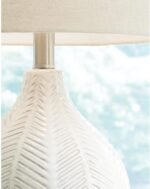 Signature Design by Ashley Rainermen 20" Modern Herringbone Ceramic Table Lamp, Off White - Image 4
