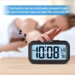 Peakeep Night Light Digital Alarm Clock Battery Operated with Indoor Temperature, Desk Small Clock (Black) - Image 4