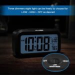 Peakeep Night Light Digital Alarm Clock Battery Operated with Indoor Temperature, Desk Small Clock (Black) - Image 7