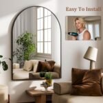 HARRITPURE 20"x30" Arched Bathroom Mirror - Wall Mounted Mirror - Black Arch Mirror - Aluminum Alloy Frame Bathroom Mirror Living Room, Bedroom and Entryway - Image 8