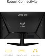 ASUS TUF Gaming 27" 1080P Monitor - Full HD, 165Hz (Supports 144Hz), 1ms, Extreme Low Motion Blur, FreeSync Premium, Shadow Boost, Eye Care, HDMI, DisplayPort, Tilt Adjustable - VG277Q1A,Black - Image 7