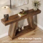Tribesigns Farmhouse Console Table, 55-Inch Rustic Sofa Table with Storage, Industrial Wooden Entryway Table for Hallway, Living Room, Dark Brown - Image 7