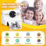 Kids Instant Print Camera, 1080P HD with 3 Rolls Print Paper & 32GB Card, Ideal Kids Toys Gifts for Boys & Girls Age 3-14 (Black) - Image 3