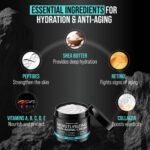 Mens Face Moisturizer Cream - Anti Aging & Wrinkle Face Cream - Mens Facial Moisturizer - Retinol, Collagen, Peptides, Shea Butter, Vitamins E & A - Facial Skin Care Eye Lotion - Day & Night – 4 oz - Image 4