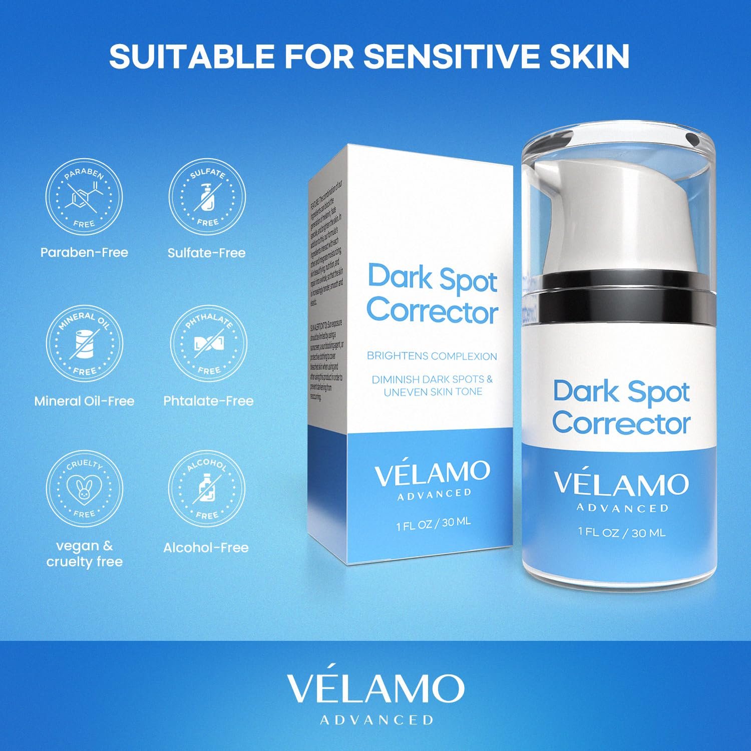 VELAMO ADVANCED Dark Spot Remover for Face and Body: Dark Spot Corrector Serum - Freckle/Melasma/Sun Spot/Age Spot/Brown Spot Remover 1 FL OZ/30mL - Image 7