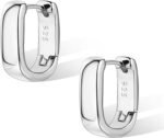 925 Sterling Silver Earrings Small Chunky Silver Earrings for Women Trendy Small Hoop Earrings Silver Hypoallergenic Earrings Small Thick Huggie Hoops Earrings for Jewelry Gifts - Image 2