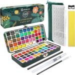 Artecho Watercolor Paint Set 100 Colors with Metallic in Portable Box, Paint Kit with Watercolor Papers and Brushes, Water Color Set for Beginners & Professionals - Image 2
