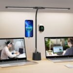 Desk Lamp with Dual Head & 10W Smart Dual USB Charging Port 5 Color Modes Dimmable Reading Light 2600 Lumens 12W Table Lamp for Bedside Office, Adapter Include - Image 2