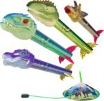 Dinosaur Toy Rocket Launcher for Kids - Launch Up to 100 Ft, 4 Rockets, Outdoor Outside Toys for Kids, Dinosaur Toys, Birthday Gifts for 3 4 5 6 7 8-12 Year Old Boys Girls - Image 2