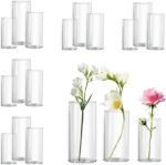 Glass Cylinder Vase Set of 18 for Centerpieces, 4,4.7,6 inch Tall Clear Vase Bulk Floating Candle Holder for Wedding Table Home Décor and Party - Image 2