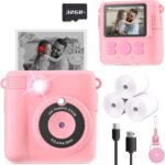Instant Print Camera for Kids, Christmas Birthday Gifts Girls Boys Age 3-12, HD Digital Video Cameras Toddler, Portable Toy 3 4 5 6 7 8 9 10 Year Old Girl with 32GB SD Card-Pink - Image 2