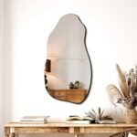 Irregular Asymmetrical Wall Mirror for Living Room Bathroom Entryway, Modern Decorative Mirror Hanging (Hook Style, 32'' x 18'') - Image 2