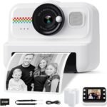 Kids Instant Print Camera, 1080P HD with 3 Rolls Print Paper & 32GB Card, Ideal Kids Toys Gifts for Boys & Girls Age 3-14 (Black) - Image 2