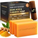 Kojic Acid Soap + African Net Sponge (2 pack X 142g Turmeric bars) Dark spot remover & Scars - Original Japanese Complex Vitamin C, Hyaluronic Acid, retinol, shea butter (Citrus) - Image 2