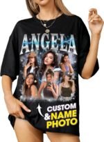 Mit & Mia Custom Bootleg Rap Tee Shirt for Boyfriend Girlfriend Custom Face Tshirt Vintage Graphic Shirt Gift Idea Birthday - Image 2