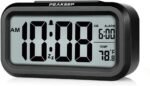 Peakeep Night Light Digital Alarm Clock Battery Operated with Indoor Temperature, Desk Small Clock (Black) - Image 2