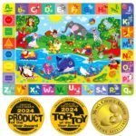 QUOKKA Baby Play Mat for Floor – Super Soft Plush Surface ABC Rug for Toddlers & Infants – Extra Thick (0.3in) Non-Slip Padded Nursery Mat for Crawling & Fun – Foldable Gift Rug - Image 2