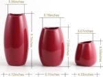 hjn Ceramic Vase Set of 3 Red Flower Vase for Home Decor, Modern Decorative Vase for Flowers Vases for Your Ideal Shelf Decor/Table/Living Room/Kitchen/Office-Red… - Image 6