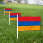 Anley Armenia Mini Flag 12 Pack - Hand Held Small Miniature Armenian Flags on Stick - Fade Resistant & Vivid Colors - 5x8 Inch with Solid Pole & Spear Top - Image 4