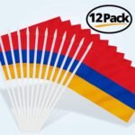 Anley Armenia Mini Flag 12 Pack - Hand Held Small Miniature Armenian Flags on Stick - Fade Resistant & Vivid Colors - 5x8 Inch with Solid Pole & Spear Top - Image 7
