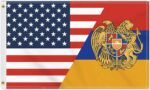 3×5 FT USA Armenia Flag, Large 150D America Armenian Outdoor Banner,Double Side Printing Armenians Decor For Patio Garden With Brass Gromment - Image 2