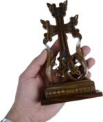 Armenian table cross standing Wooden "KHACHKAR" Cross for Desk best Armenian gift souvenir (WALNUT WOOD) - Image 6