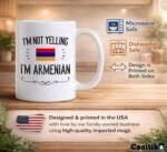 Casitika Funny Armenian Gifts. I'm Not Yelling I'm Armenian Coffee Cups. Ceramic Mug. Armenia Proud Gift Idea Featuring The Armenia Flag. (11 oz White) - Image 4