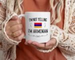 Casitika Funny Armenian Gifts. I'm Not Yelling I'm Armenian Coffee Cups. Ceramic Mug. Armenia Proud Gift Idea Featuring The Armenia Flag. (11 oz White) - Image 5