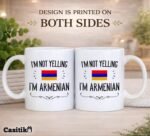Casitika Funny Armenian Gifts. I'm Not Yelling I'm Armenian Coffee Cups. Ceramic Mug. Armenia Proud Gift Idea Featuring The Armenia Flag. (11 oz White) - Image 7