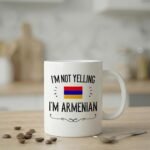 Casitika Funny Armenian Gifts. I'm Not Yelling I'm Armenian Coffee Cups. Ceramic Mug. Armenia Proud Gift Idea Featuring The Armenia Flag. (11 oz White) - Image 9