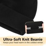 Beanie Hat Knit Cuffed Hats for Women Men Beanies Hats Warm Skull Caps Outdoor Ski Hiking Winter Cap Unisex Gift Black - Image 3