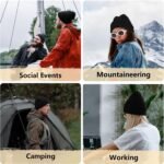 Beanie Hat Knit Cuffed Hats for Women Men Beanies Hats Warm Skull Caps Outdoor Ski Hiking Winter Cap Unisex Gift Black - Image 8