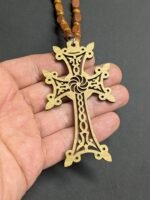 Rear View Mirror Accessories - Car Hanging Accessories - Car Pendant, Swinging Ornaments, Wooden Christian Cross Hanger - Jesus Christ Crucifix Cross & Eternity Symbol (Armenian Eternity Cross) - Image 3