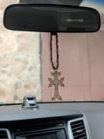 Rear View Mirror Accessories - Car Hanging Accessories - Car Pendant, Swinging Ornaments, Wooden Christian Cross Hanger - Jesus Christ Crucifix Cross & Eternity Symbol (Armenian Eternity Cross) - Image 5