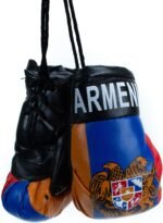 Armenian car Charm Boxing Gloves with Armenian Flag and Emblem Car Hanging Decoration Rearview Mirror Charm - Image 2