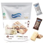 Sesame Halva Bar Mini Snacks - 18 Mini Bars, Assorted Vanilla & Marble Flavors – Delicious Sweet Israeli Mini Snacks Sesame Tahini Bars Assortment, Vegan, Kosher, Source of Fiber – 12g Each (Total 216g) - Image 2