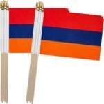 TSMD Armenia Stick Flag Armenian Small Mini Hand Held Flags,5x8 Inch,12 Pack - Image 2
