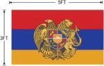 Armenian Coat of Arms Flag Cape 3x5 FT for Independence Day Holiday Costumes Celebrati,150D Premium Polyester,Republic of Armenia Patriotic Flags Costume Cloak. - Image 3