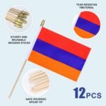 12Pcs Small Armenia Flags on Wooden Stick Mini Armenian Flag Hand Held Flag Decorations,5x8 Inch - Image 5