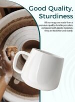 Teocera Coffee Mugs Set of 4-12oz Chip-Resistant Ceramic Cups with Ergonomic Handle | Dishwasher & Microwave Safe White Mugs | Keeps Beverage Hot, Perfect for Family Kitchen & Holiday Gifts - Image 4