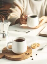Teocera Coffee Mugs Set of 4-12oz Chip-Resistant Ceramic Cups with Ergonomic Handle | Dishwasher & Microwave Safe White Mugs | Keeps Beverage Hot, Perfect for Family Kitchen & Holiday Gifts - Image 6