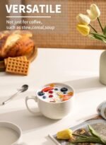 Teocera 16oz Large Coffee Mugs Set of 4 - Thick White Porcelain Cups for Cappuccino, Latte, Tea & Hot Chocolate - Dishwasher Safe Ceramic with Comfort Grip Handles - Image 3