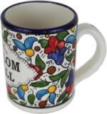 Holy Land Market Armenian Ceramic Coffee Cup - Shalom Y'all Large 4-inch Hand Made Ceramic Cup, 12 oz, Hand Painted Pottery Made in Jerusalem, Armenian Ceramic Gift - Image 3